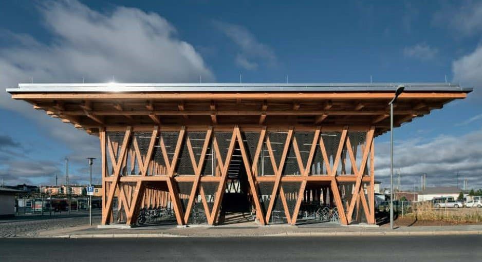 Bild 2: Deutscher Ingenieurbaupreis | Auszeichnung: Fahrradparkhaus als Holzkonstruktion, Eberswalde, Quelle: Michael O`Ryan